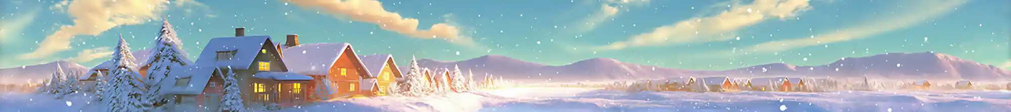 Schneebedeckte Winterlandschaft als Weihnachtsbanner für Kinderbuch-Onlineshop